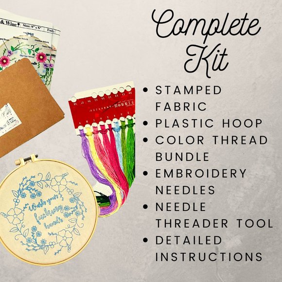 Stamped funny embroidery DIY Kit for beginners - Picture 3 of 9